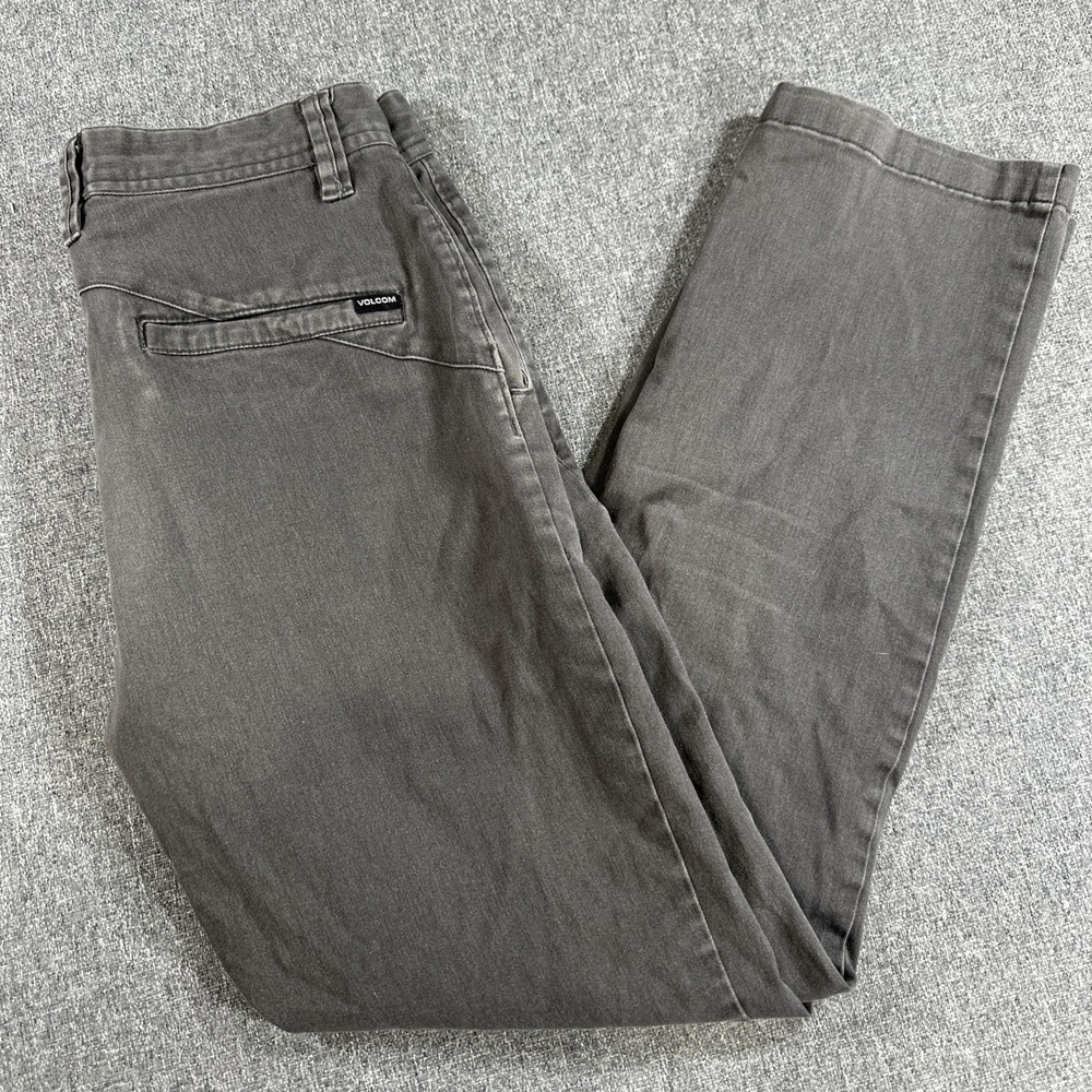 Volcom Mens Gray Chino Pants Skate Streetwear Casual Straight Leg‎ 30x30